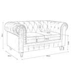 Faux Leather Chesterfield Sofa Suite - Black - Bargainia.com - 