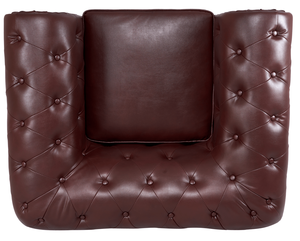 Faux Leather Chesterfield Sofa Suite - Brown - Bargainia.com - 