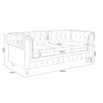 Faux Leather Chesterfield Sofa Suite - Light Grey - Bargainia.com - 