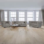 Faux Leather Chesterfield Sofa Suite - Light Grey - Bargainia.com - 