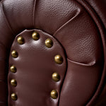 Faux Leather Chesterfield Three Seater Sofa - Brown - Bargainia.com - 5056536105981
