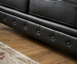 Faux Leather Chesterfield Two Seater Sofa - Black - Bargainia.com - 