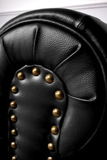 Faux Leather Chesterfield Two Seater Sofa - Black - Bargainia.com - 