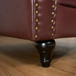 Faux Leather Chesterfield Two Seater Sofa - Brown - Bargainia.com - 
