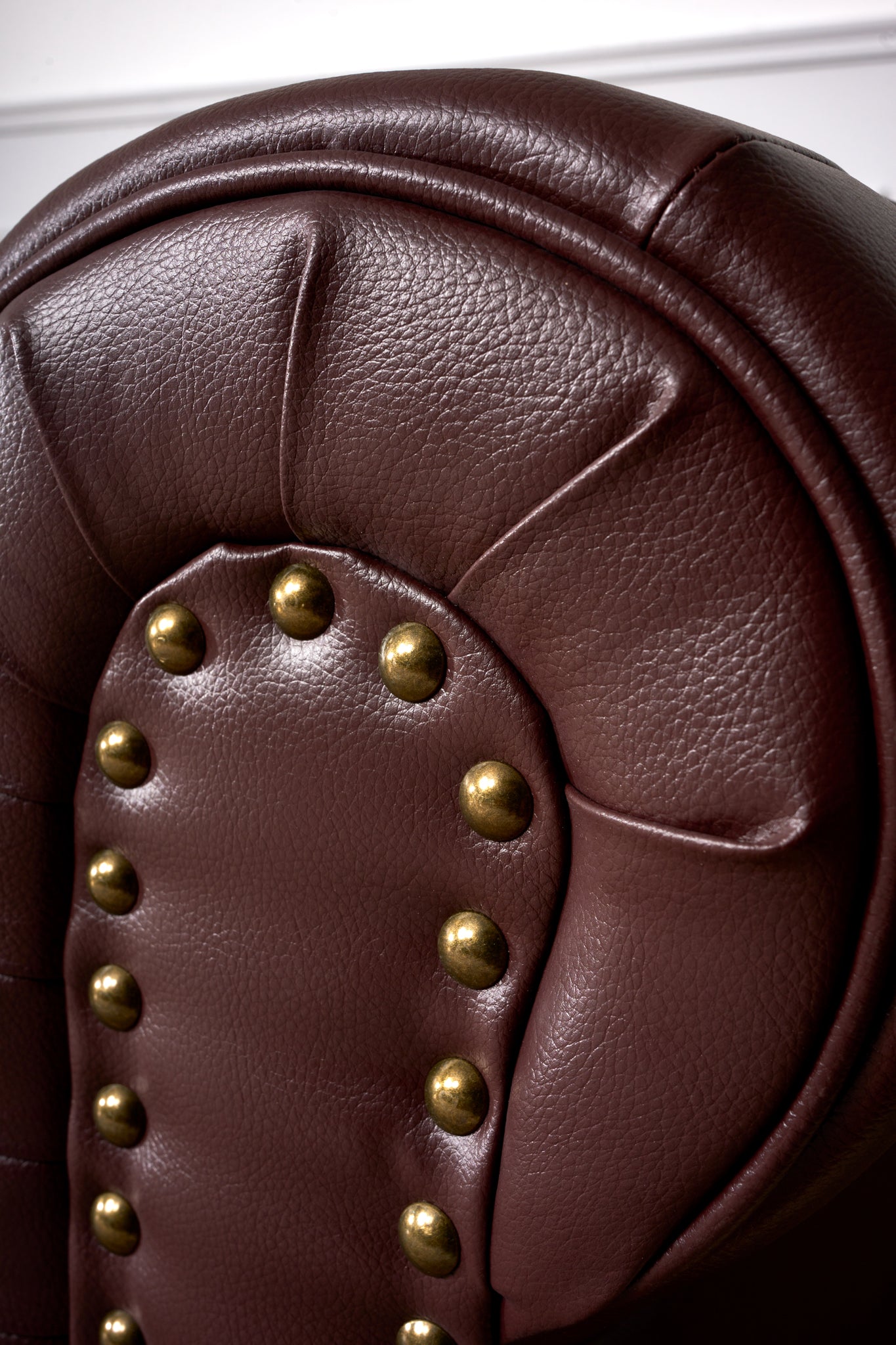 Faux Leather Chesterfield Two Seater Sofa - Brown Furniture Bargainia