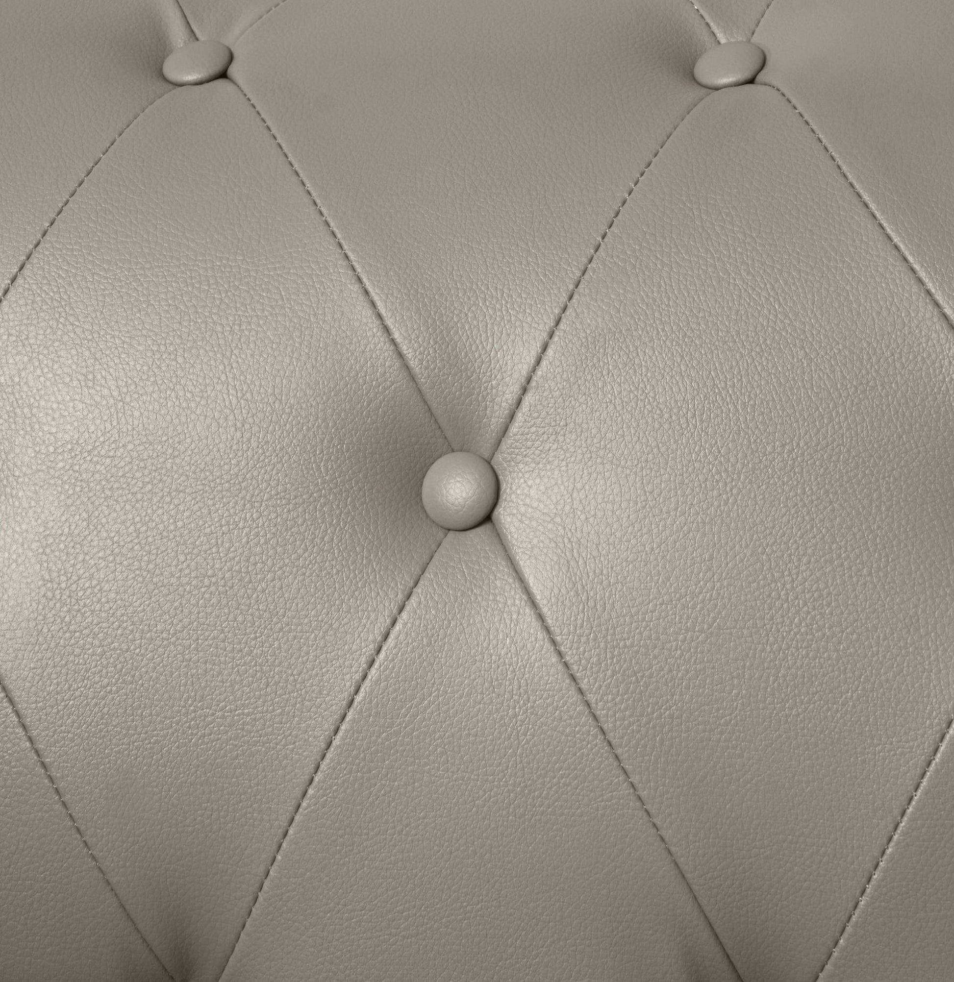 Faux Leather Chesterfield Three Seater Sofa - Light Grey Furniture Bargainia