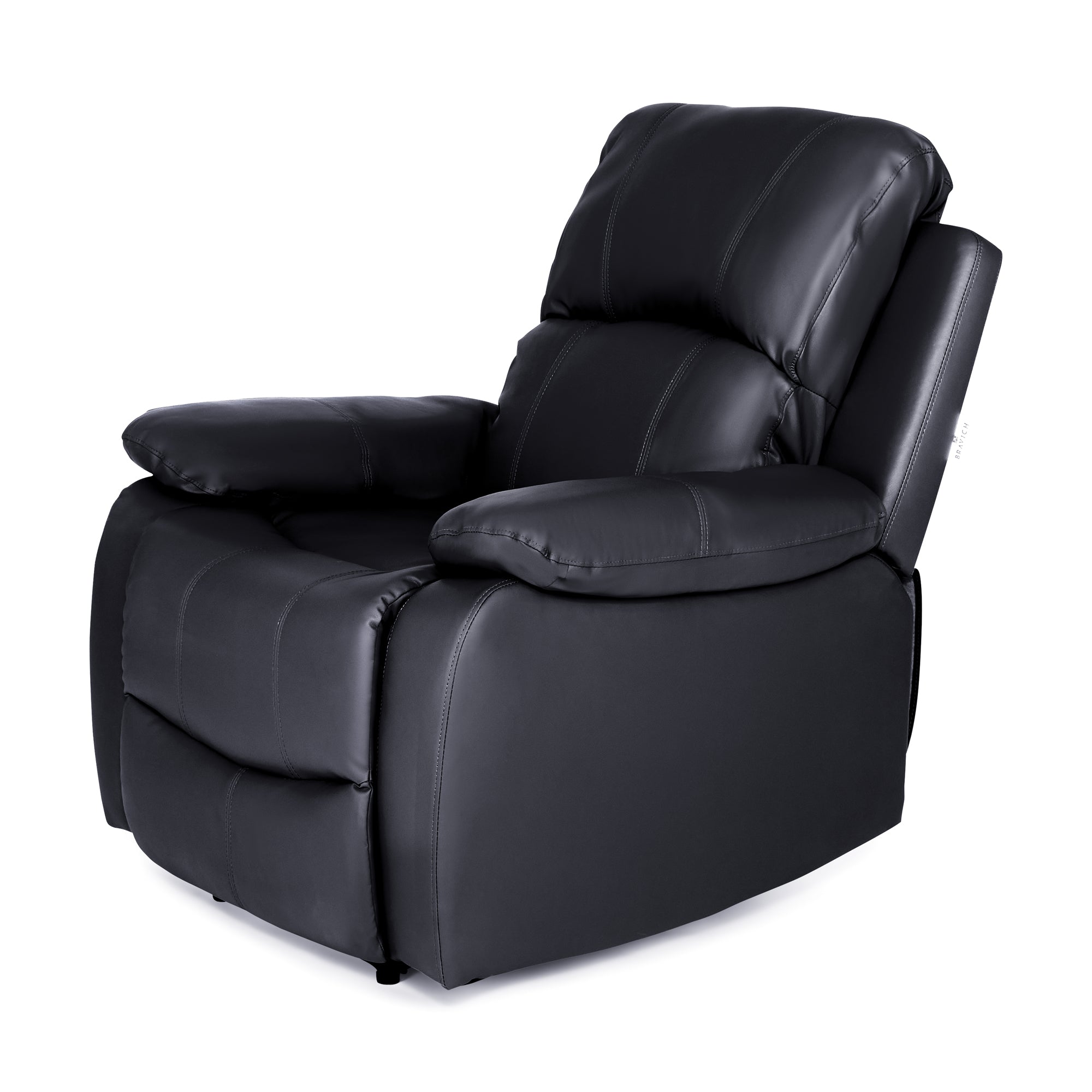 Faux Leather Manual Recliner Arm Chair - Black - Bargainia.com - 5056150222903 - MLM-111433-1-BLK