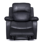 Faux Leather Manual Recliner Arm Chair - Black - Bargainia.com - 