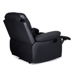 Faux Leather Manual Recliner Arm Chair - Black - Bargainia.com - 