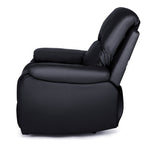 Faux Leather Manual Recliner Arm Chair - Black - Bargainia.com - 