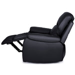 Faux Leather Manual Recliner Arm Chair - Black - Bargainia.com - 