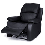 Faux Leather Manual Recliner Arm Chair - Black - Bargainia.com - 
