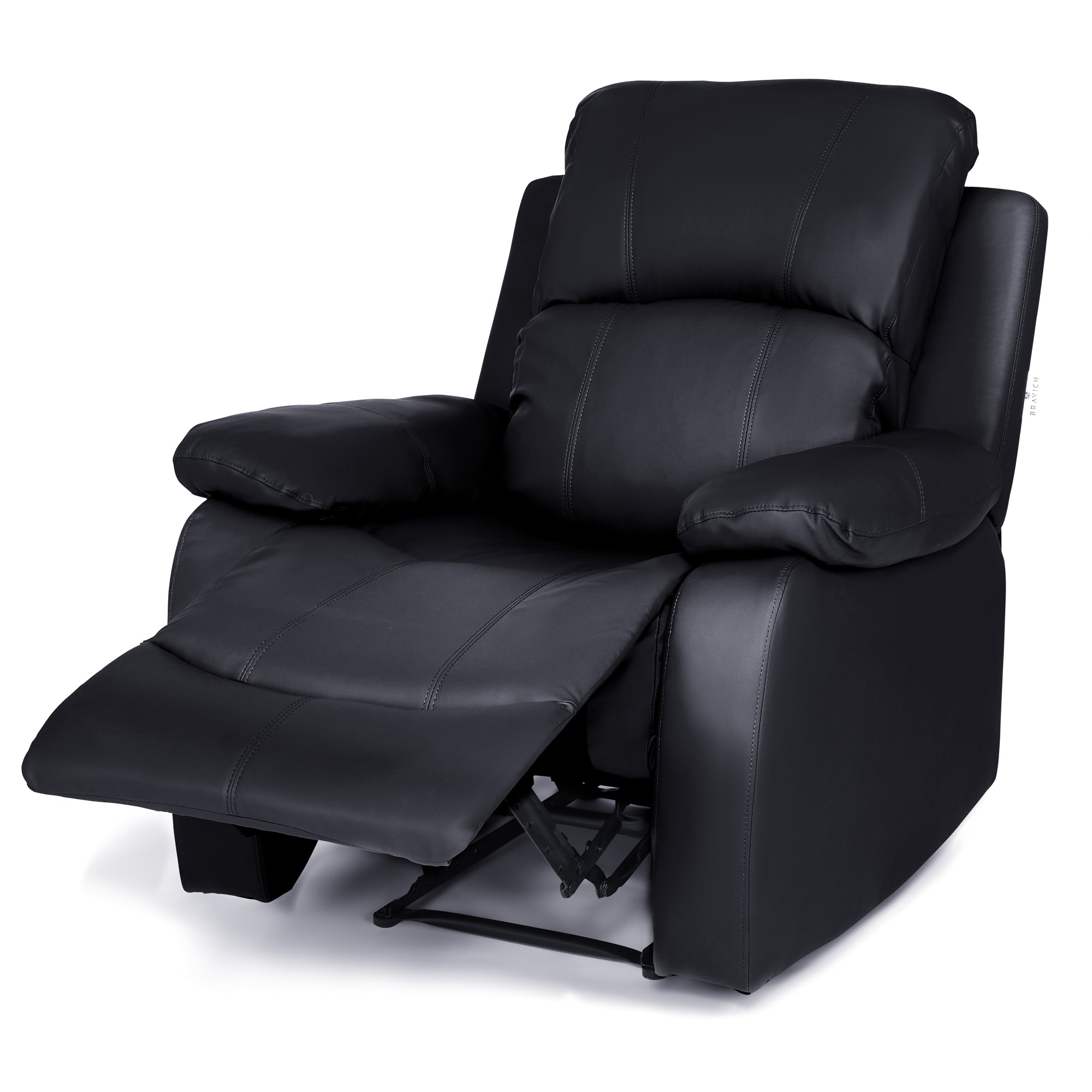 Faux Leather Manual Recliner Arm Chair - Black - Bargainia.com - 5056150222903 - MLM-111433-1-BLK