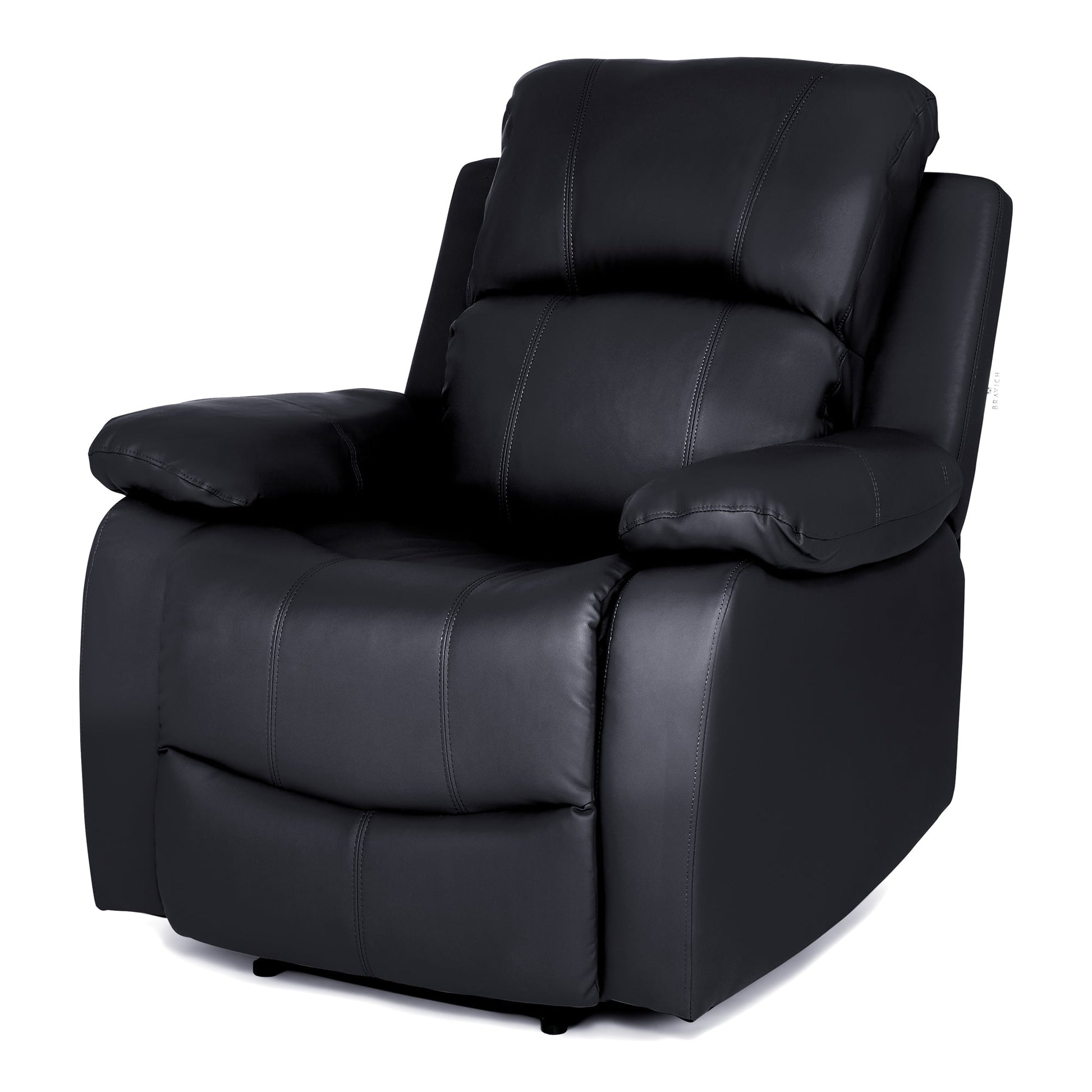 Faux Leather Manual Recliner Arm Chair - Black - Bargainia.com - 5056150222903 - MLM-111433-1-BLK