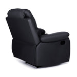 Faux Leather Manual Recliner Arm Chair - Black - Bargainia.com - 