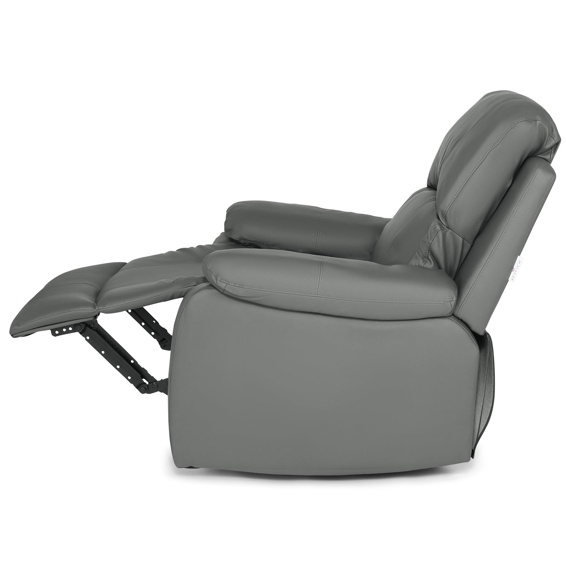 Faux Leather Manual Recliner Arm Chair - Charcoal Grey - Bargainia.com - 8800228253293 - MLM-111433-1