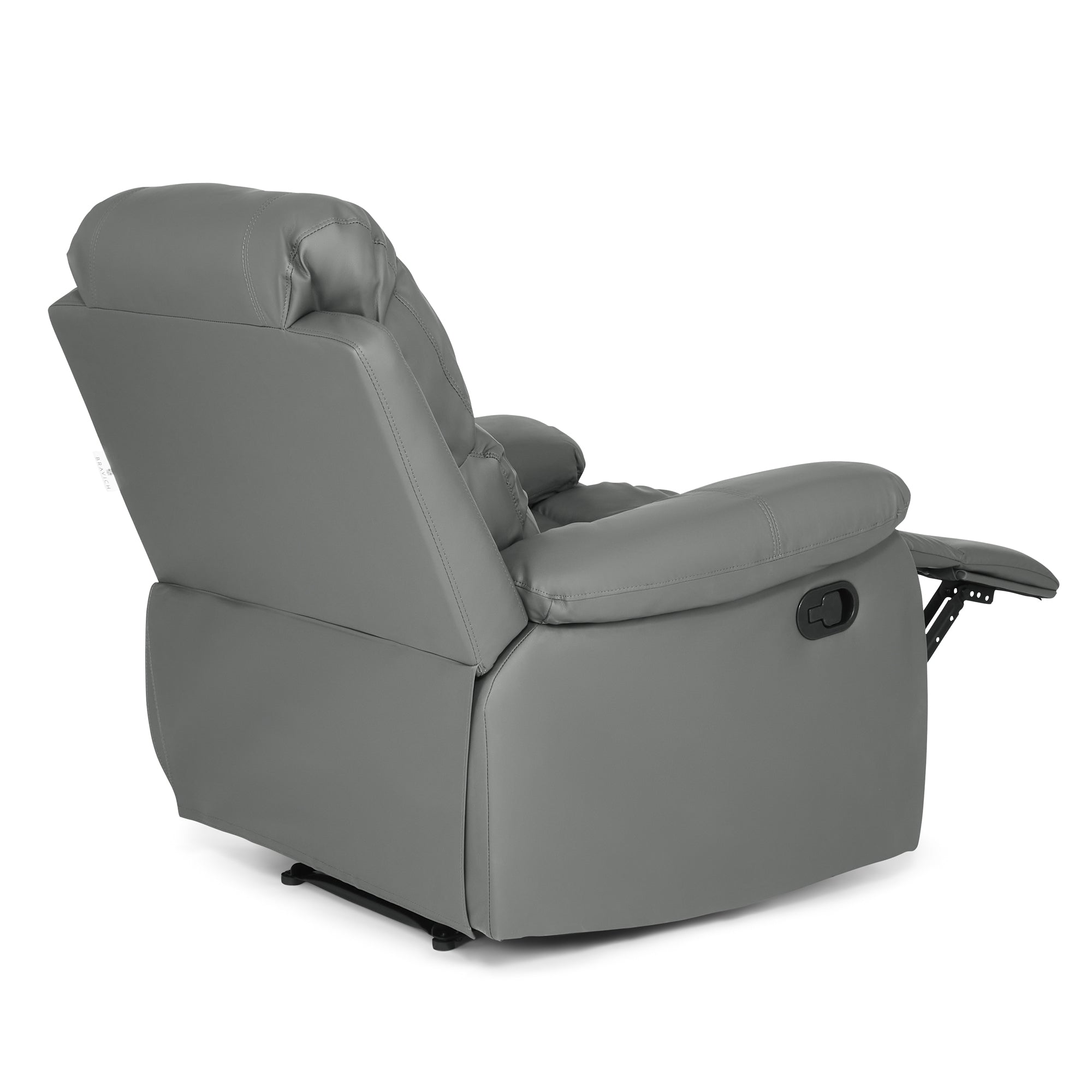 Faux Leather Manual Recliner Arm Chair - Charcoal Grey - Bargainia.com - 8800228253293 - MLM-111433-1