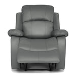 Faux Leather Manual Recliner Arm Chair - Charcoal Grey - Bargainia.com - 