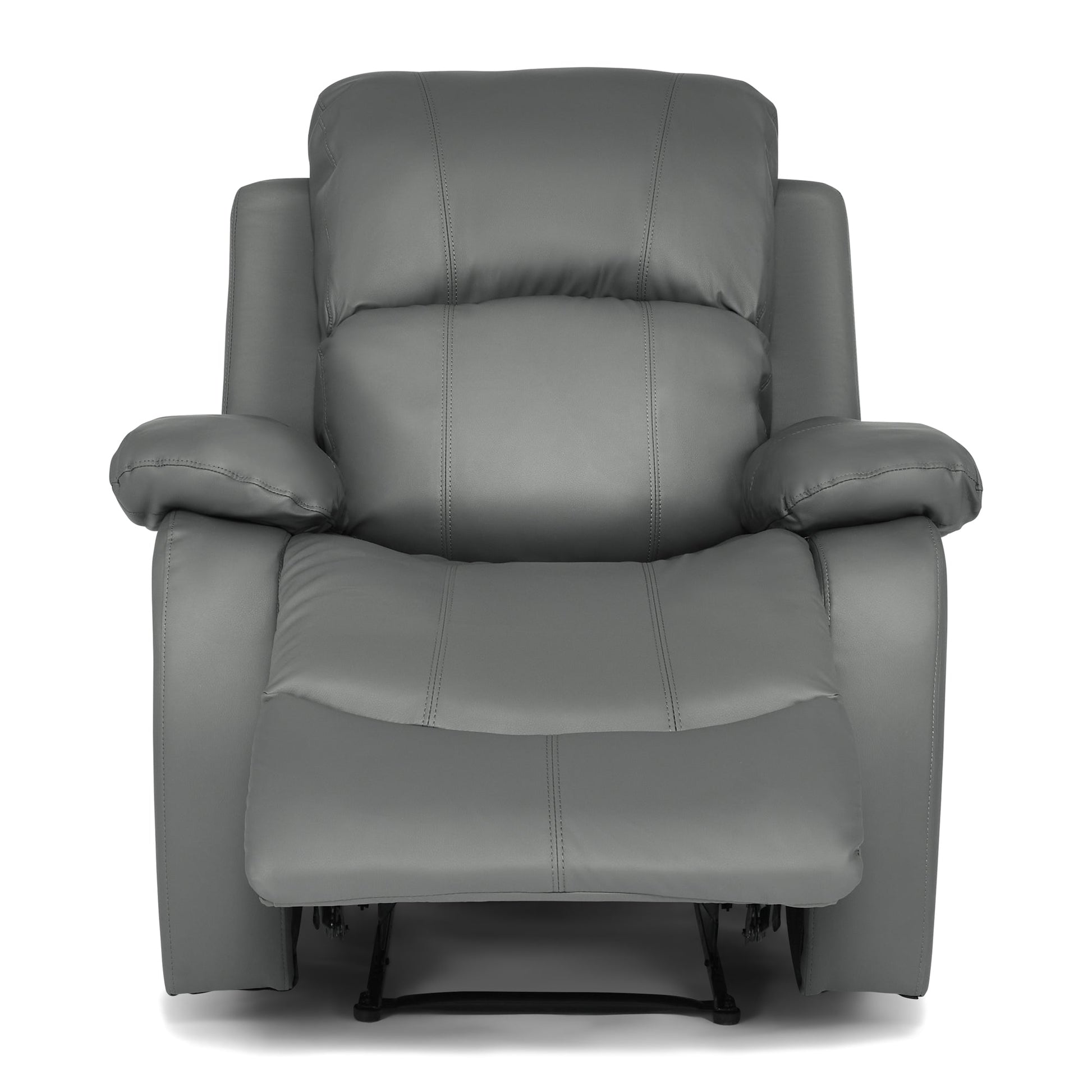 Faux Leather Manual Recliner Arm Chair - Charcoal Grey - Bargainia.com - 8800228253293 - MLM-111433-1
