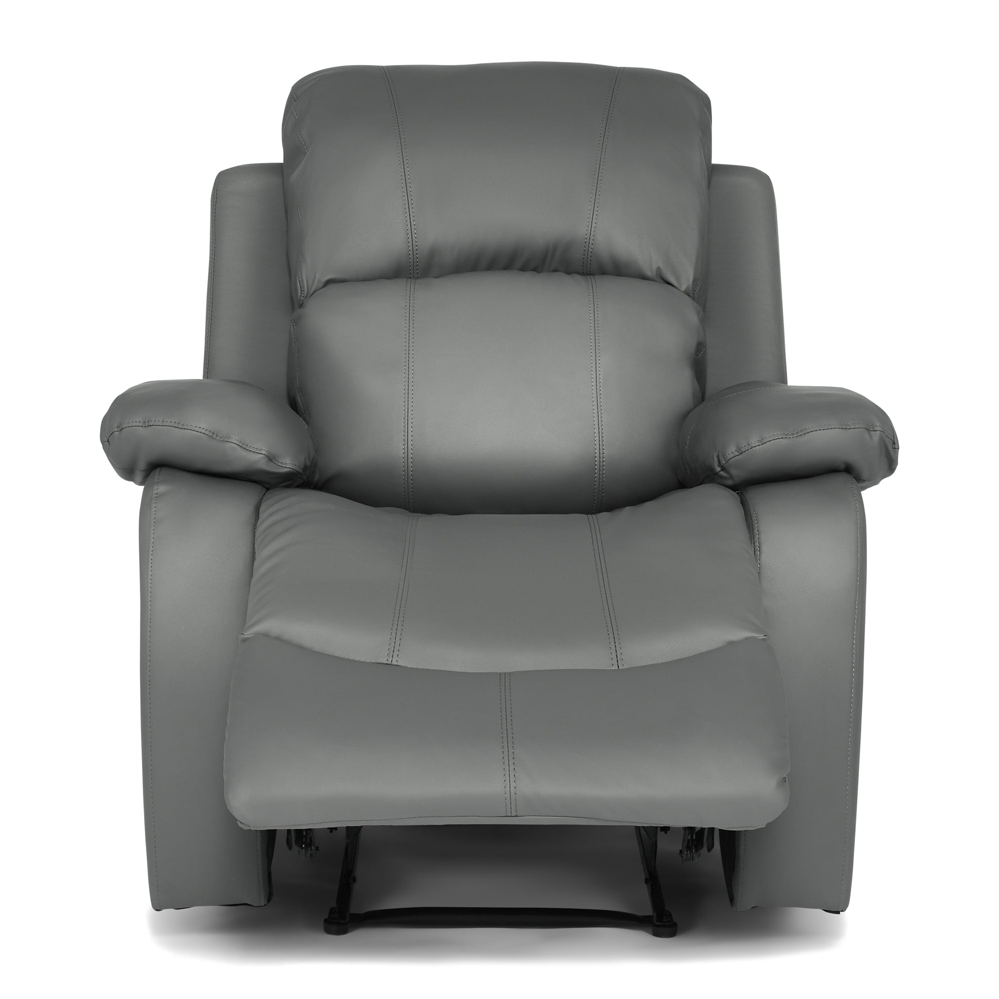 Faux Leather Manual Recliner Arm Chair - Charcoal Grey - Bargainia.com - 8800228253293 - MLM-111433-1