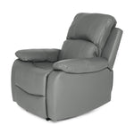 Faux Leather Manual Recliner Arm Chair - Charcoal Grey - Bargainia.com - 