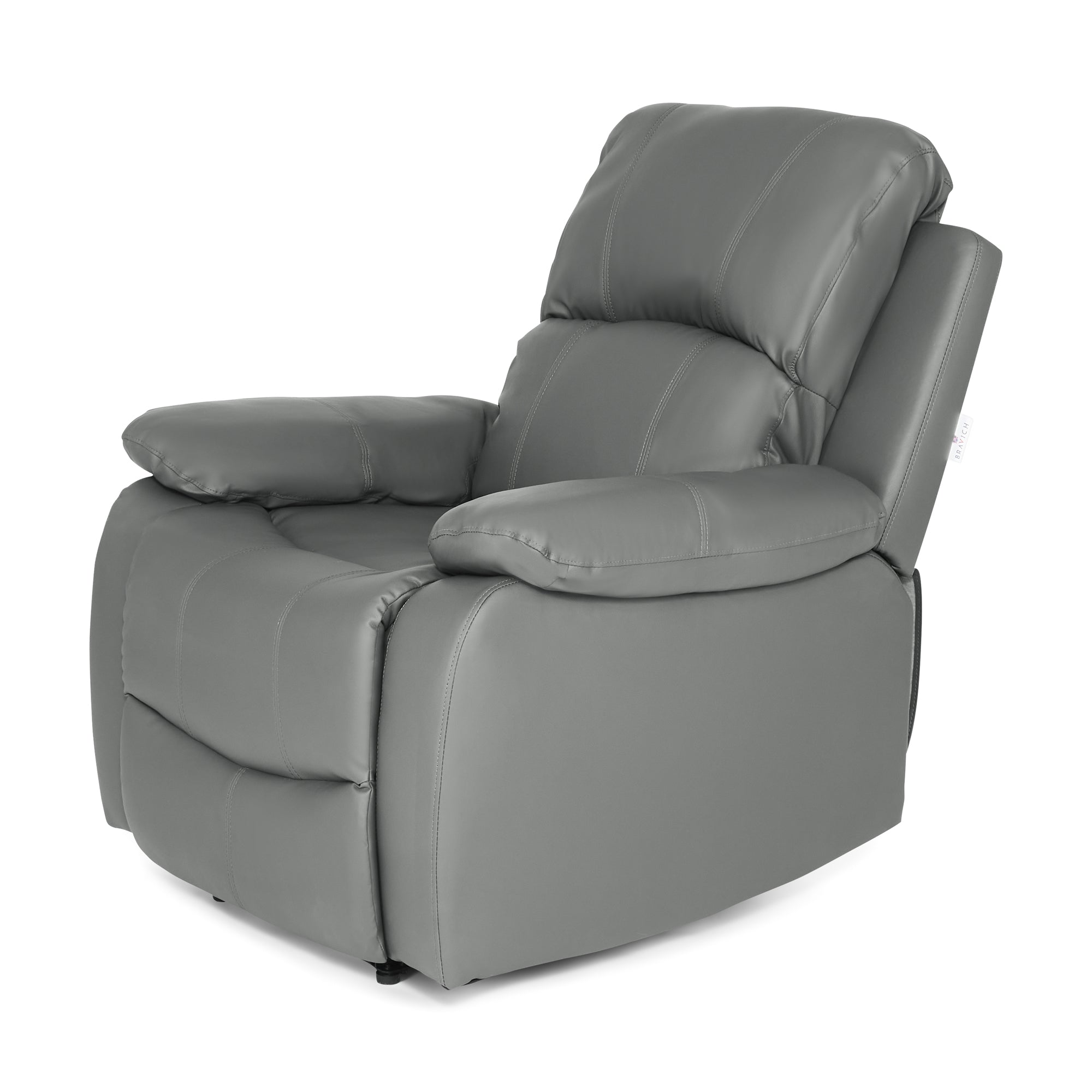 Faux Leather Manual Recliner Arm Chair - Charcoal Grey - Bargainia.com - 8800228253293 - MLM-111433-1