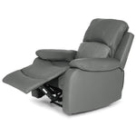 Faux Leather Manual Recliner Arm Chair - Charcoal Grey - Bargainia.com - 