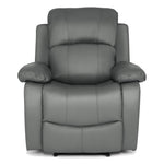 Faux Leather Manual Recliner Arm Chair - Charcoal Grey - Bargainia.com - 8800228253293