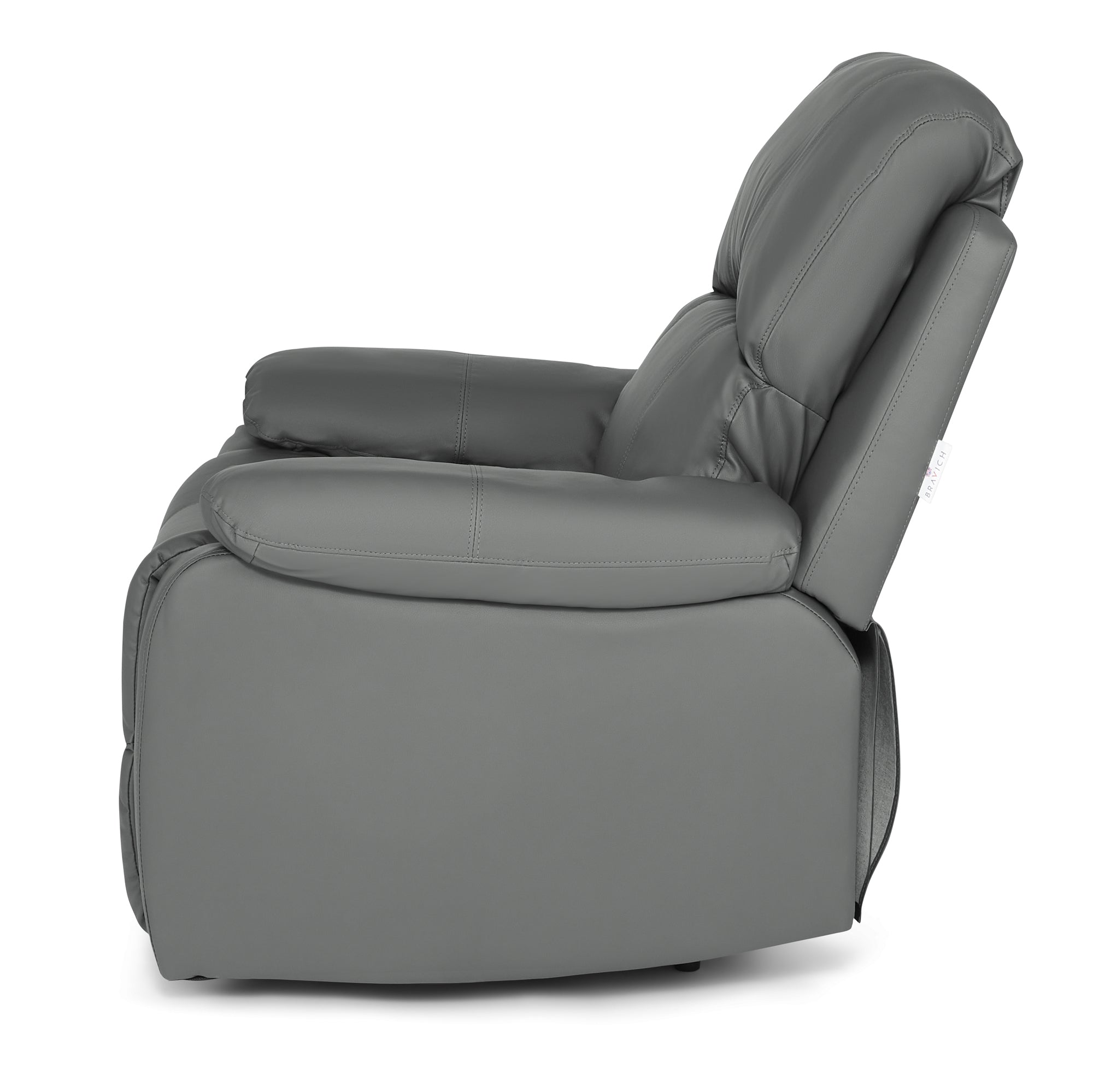 Faux Leather Manual Recliner Arm Chair - Charcoal Grey - Bargainia.com - 8800228253293 - MLM-111433-1