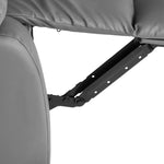 Faux Leather Manual Recliner Three Seater Sofa - Charcoal Grey - Bargainia.com - 