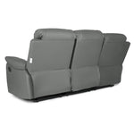 Faux Leather Manual Recliner Three Seater Sofa - Charcoal Grey - Bargainia.com - 