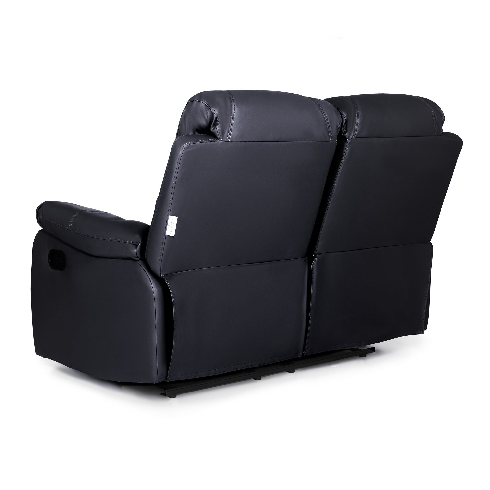 Faux Leather Manual Recliner Two Seater Sofa - Black - Bargainia.com - 5056150222910 - MLM-111433-2-BLK