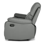 Faux Leather Manual Recliner Two Seater Sofa - Charcoal Grey - Bargainia.com - 