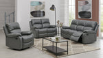 Faux Leather Manual Recliner Two Seater Sofa - Charcoal Grey - Bargainia.com - 