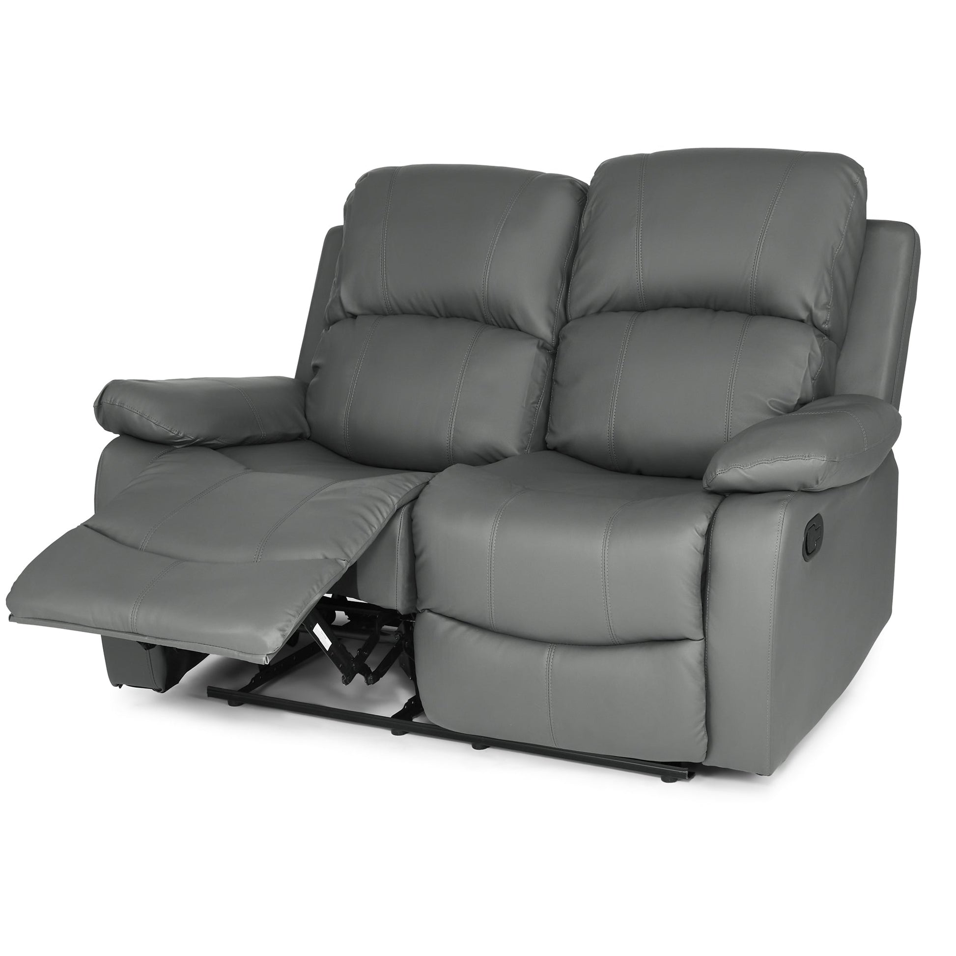Faux Leather Manual Recliner Two Seater Sofa - Charcoal Grey - Bargainia.com - 8800228253323 - MLM-111433-2