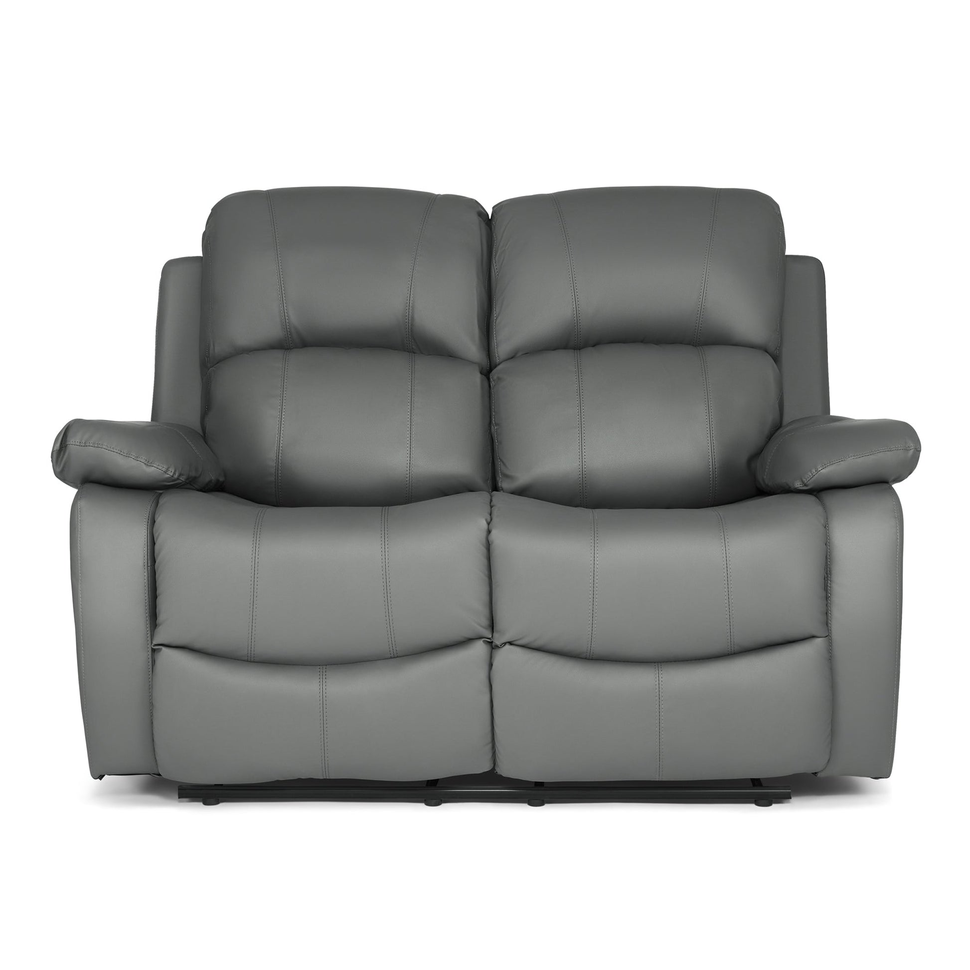 Faux Leather Manual Recliner Two Seater Sofa - Charcoal Grey - Bargainia.com - 8800228253323 - MLM-111433-2