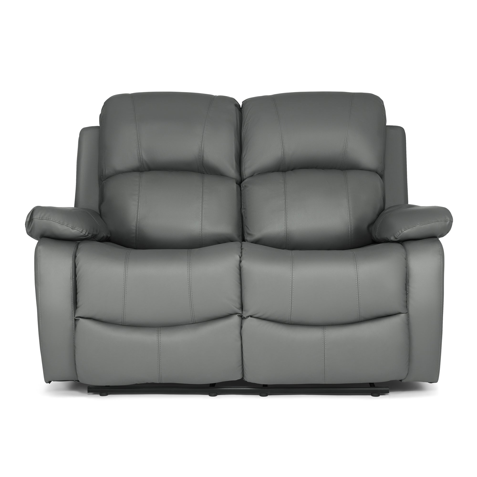 Faux Leather Manual Recliner Two Seater Sofa - Charcoal Grey - Bargainia.com - 8800228253323 - MLM-111433-2