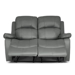 Faux Leather Manual Recliner Two Seater Sofa - Charcoal Grey - Bargainia.com - 