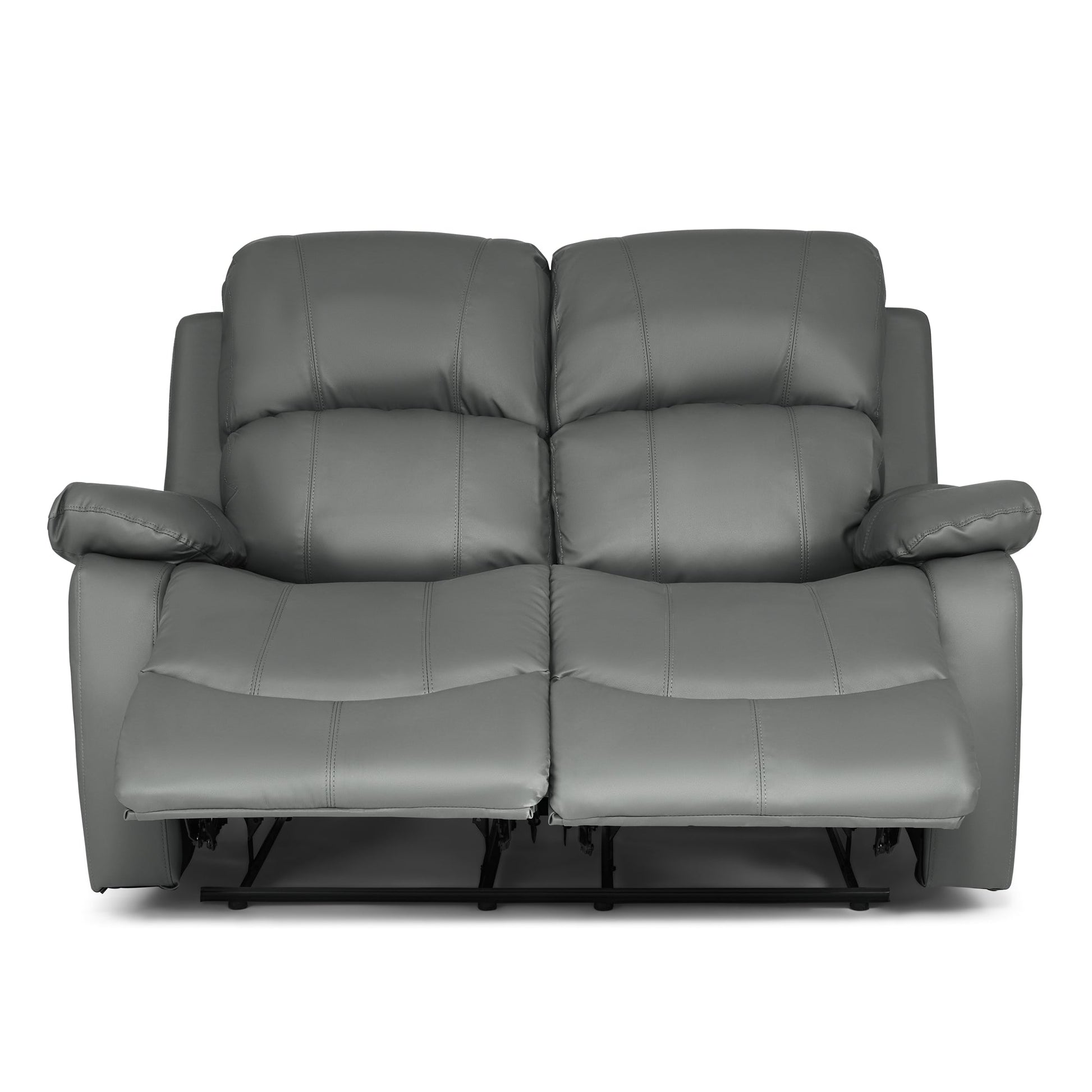 Faux Leather Manual Recliner Two Seater Sofa - Charcoal Grey - Bargainia.com - 8800228253323 - MLM-111433-2