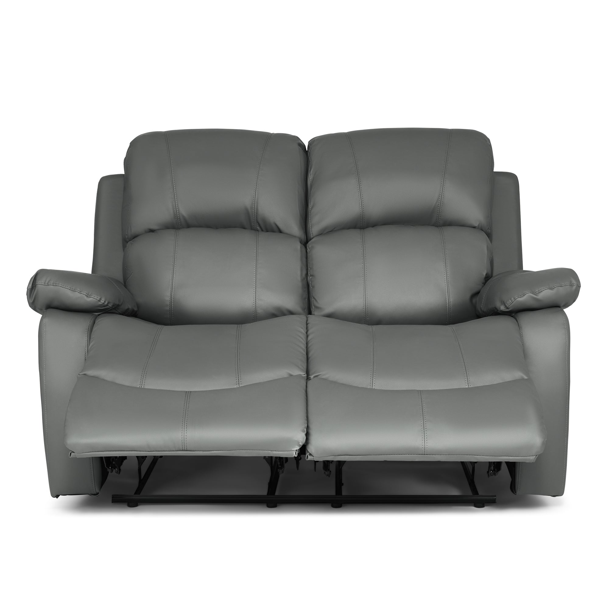 Faux Leather Manual Recliner Two Seater Sofa - Charcoal Grey - Bargainia.com - 8800228253323 - MLM-111433-2