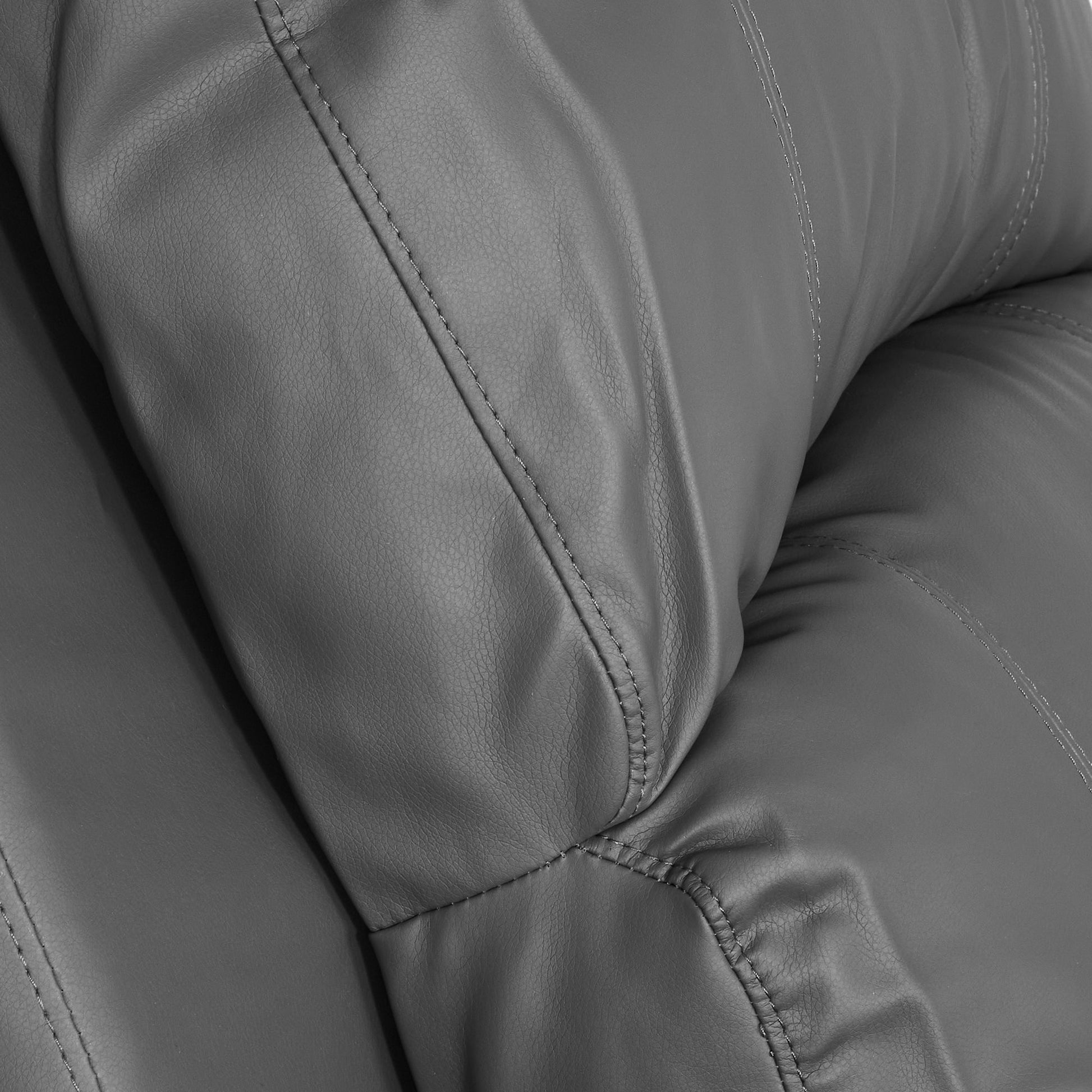 Faux Leather Manual Recliner Two Seater Sofa - Charcoal Grey - Bargainia.com - 8800228253323 - MLM-111433-2