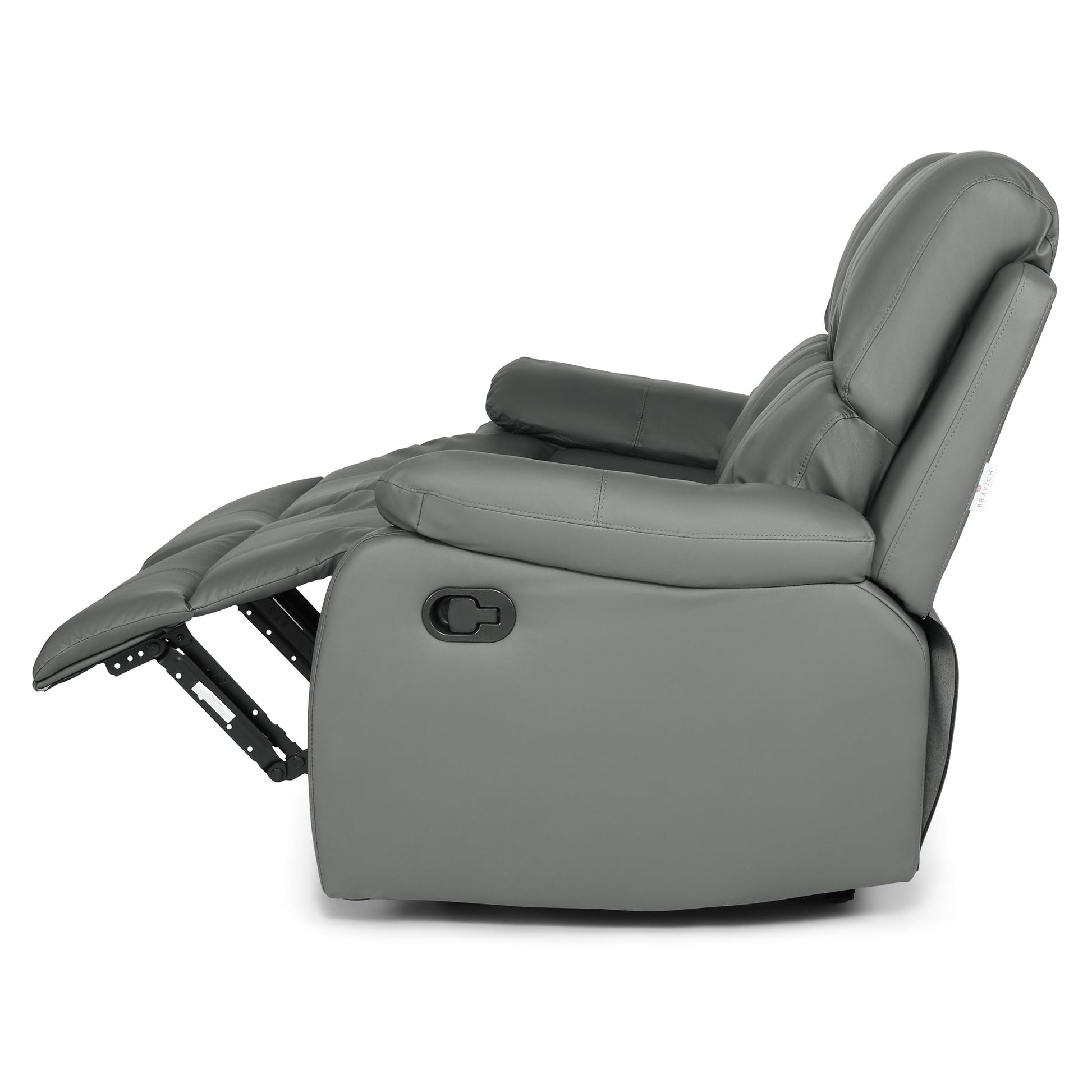Faux Leather Manual Recliner Two Seater Sofa - Charcoal Grey - Bargainia.com - 8800228253323 - MLM-111433-2