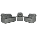Faux Leather Manual Recliner Two Seater Sofa - Charcoal Grey Sofas Bargainia