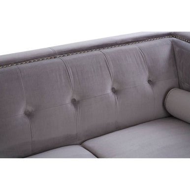Felisa Two Seater Grey Velvet Sofa - Bargainia.com - 