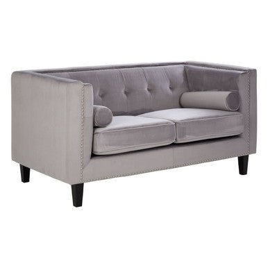 Felisa Two Seater Grey Velvet Sofa - Bargainia.com - 