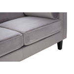 Felisa Two Seater Grey Velvet Sofa - Bargainia.com - 