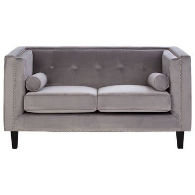 Felisa Two Seater Grey Velvet Sofa - Bargainia.com - 