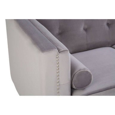 Felisa Two Seater Grey Velvet Sofa - Bargainia.com - 