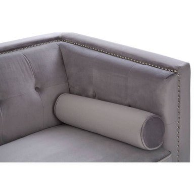 Felisa Two Seater Grey Velvet Sofa - Bargainia.com - 