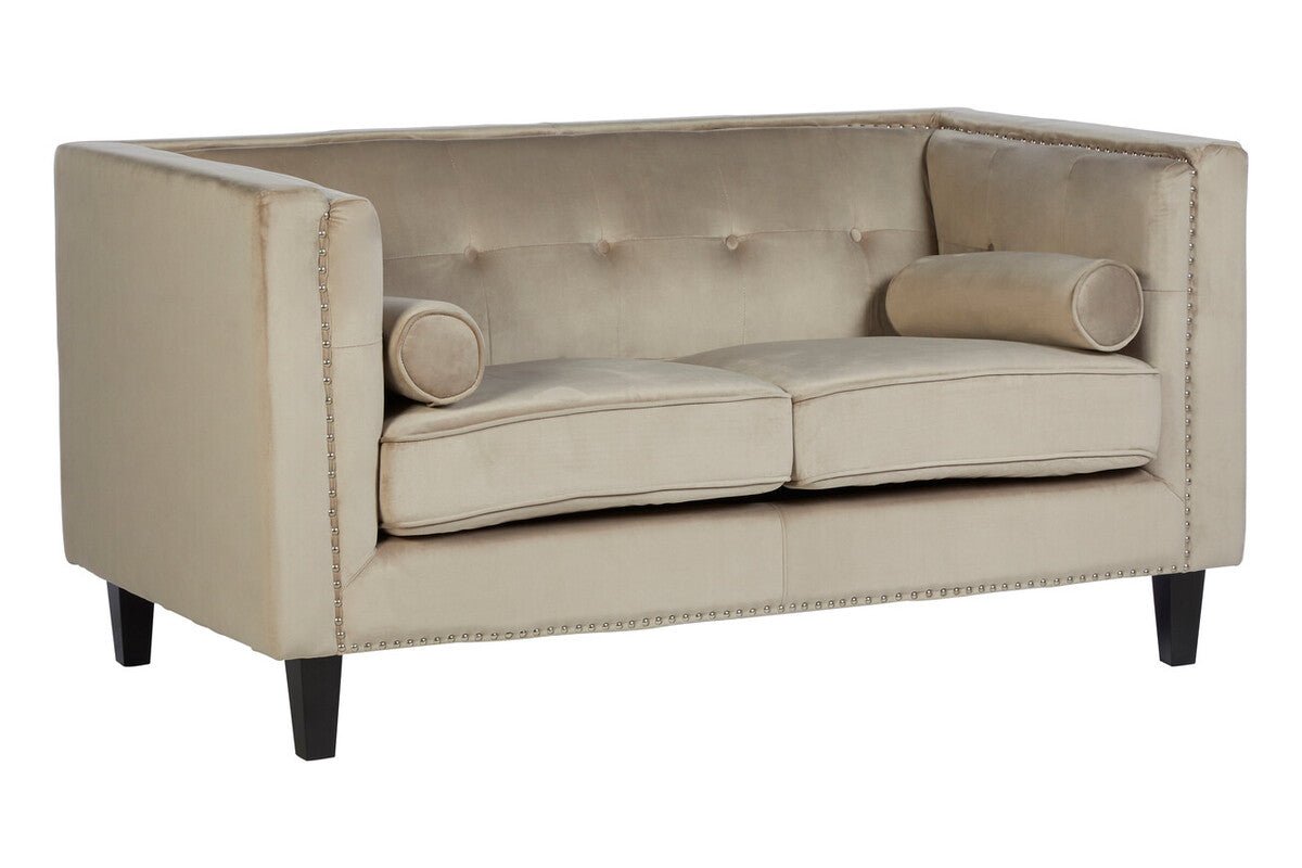 Felisa Two Seater Mink Velvet Sofa - Bargainia.com - 